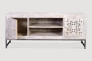 Meuble TV 2 portes - Blanc