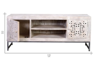 Meuble TV 2 portes - Blanc