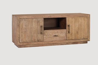 Meuble TV 2 portes en bois recyclé - 150 x 60 x 40 cm