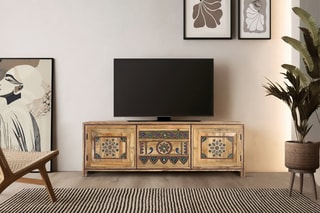Meuble TV 2 portes - Marron