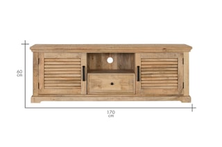 Meuble TV 2 portes  -  Naturel