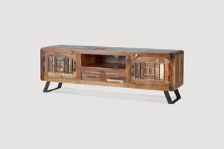 Meuble TV 2 portes - Naturel