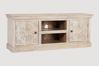 Meuble TV 2 portes en manguier - 152 x 60 x 40 cm