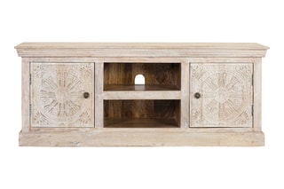 Meuble TV 2 portes en manguier - 152 x 60 x 40 cm