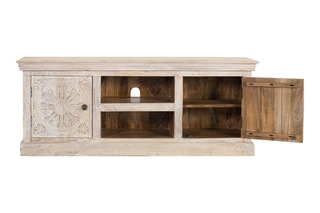 Meuble TV 2 portes en manguier - 152 x 60 x 40 cm