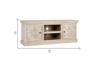 Meuble TV 2 portes en manguier - 152 x 60 x 40 cm