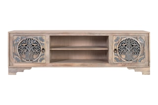 Meuble TV 2 portes en manguier - 180 x 56 x 40 cm