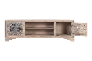 Meuble TV 2 portes en manguier - 180 x 56 x 40 cm