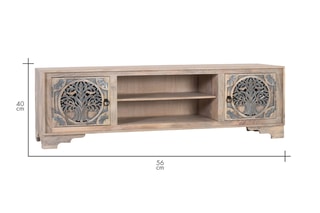 Meuble TV 2 portes en manguier - 180 x 56 x 40 cm