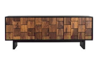 Meuble TV 3 portes en manguier et bois de sheesham - 160 x 61 x 40 cm
