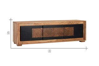 Meuble TV 3 portes en manguier - 160 x 50 x 40 cm