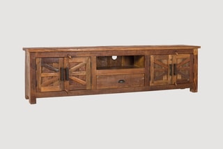 Meuble TV 4 portes en bois - 220 x 60 x 40 cm
