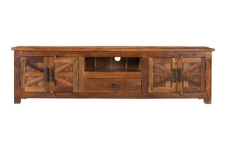 Meuble TV 4 portes en bois - 220 x 60 x 40 cm