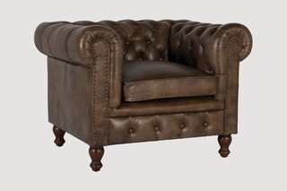 Fauteuil - Marron - En cuir