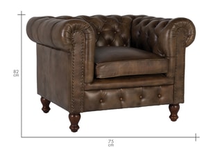 Fauteuil - Marron - En cuir
