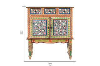 Console 2 portes en manguier - 90 x 103 x 38 cm