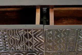 Console 2 tiroirs - Naturel et noir