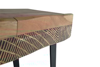 Console 2 tiroirs - 
Naturel et noir