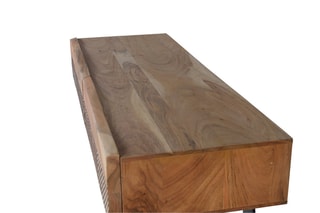 Console 2 tiroirs - 
Naturel et noir