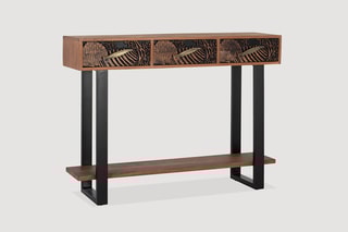 Console 3 tiroirs - Naturel et noir
