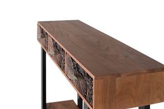 Console 3 tiroirs - Naturel et noir