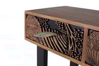 Console 3 tiroirs - Naturel et noir