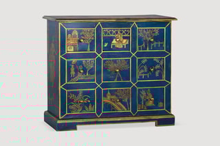 Commode 9 tiroirs - Bleu et doré