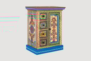 Commode 1 porte en manguier - 58 x 72 x 35 cm