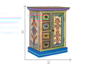 Commode 1 porte en manguier - 58 x 72 x 35 cm