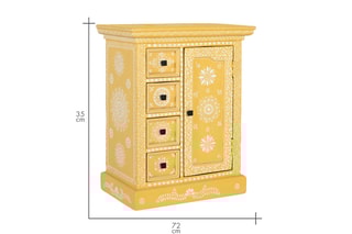 Commode 1 porte en manguier - 58 x 72 x 35 cm