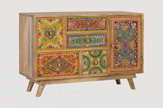 Commode 1 porte en manguier - 81 x 55 x 32 cm