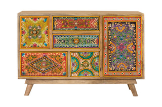 Commode 1 porte en manguier - 81 x 55 x 32 cm