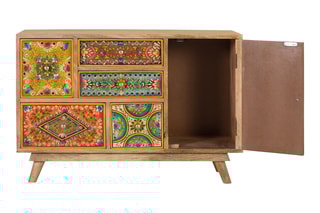 Commode 1 porte en manguier - 81 x 55 x 32 cm