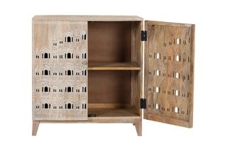 Commode 2 portes en manguier - 71 x 77 x 33 cm
