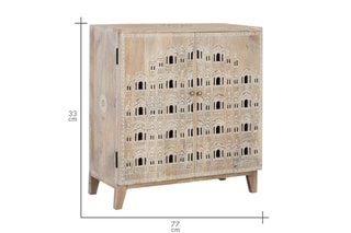 Commode 2 portes en manguier - 71 x 77 x 33 cm