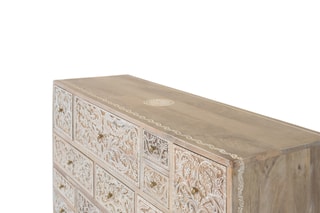 Commode 14 tiroirs en manguier - 115 x 80 x 36 cm