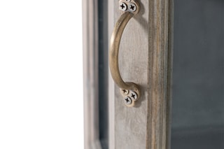 Vitrine d’angle 1 porte en manguier - 74 x 150 x 55 cm