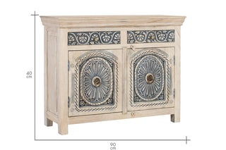 Buffet 2 portes en manguier - 116 x 90 x 40 cm