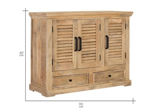 Buffet 3 portes en manguier - 120 x 180 x 40 cm
