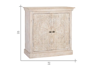 Buffet 2 portes en manguier - 90 x 90 x 40 cm
