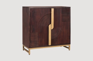 Buffet 2 portes en manguier - 90 x 90 x 43 cm