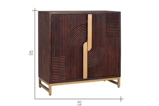 Buffet 2 portes en manguier - 90 x 90 x 43 cm
