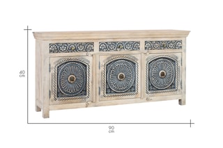Buffet 3 portes en manguier - 180 x 90 x 40 cm