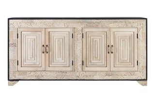 Buffet 4 portes en manguier massif - 195 x 95 x 41 cm 