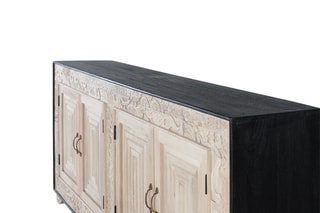 Buffet 4 portes en manguier massif - 195 x 95 x 41 cm 