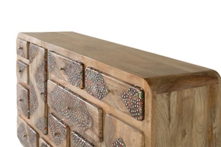 Buffet 2 portes en manguier massif - 148 x 90 x 42 cm