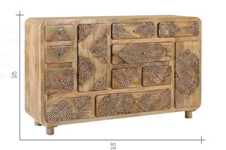 Buffet 2 portes en manguier massif - 148 x 90 x 42 cm