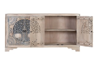 Buffet 4 portes en manguier - 180 x 90 x 40 cm