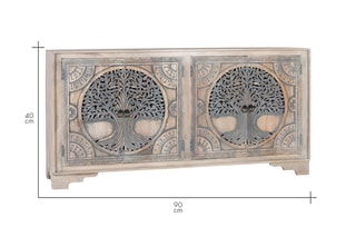 Buffet 4 portes en manguier - 180 x 90 x 40 cm