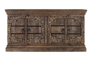 Buffet 4 portes en manguier massif - 180 x 45 x 92 cm
